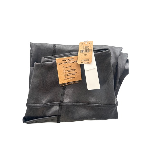 PINK by Victoria's Secret Pants - NWT PINK Victoria's Secret High Waist Full Length Legging Black Shiny Fairy Core